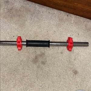 Adjustable Dumbbell Bar with Red Collars